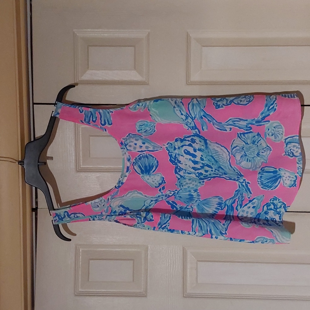 LILLY PULITZER SHELLCDESIGN SILK TOP SIZE S